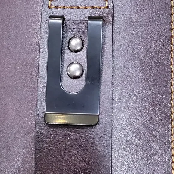 Longhorn Leather Phone Holstor With Knife Sheath & Belt Clip Sz LARGE 7x4